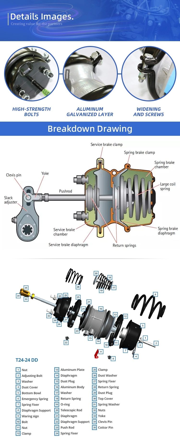 High Quality T30 Air Spring Wabco Brake Chamber Actuator Diaphragm for Truck Trailer Bus